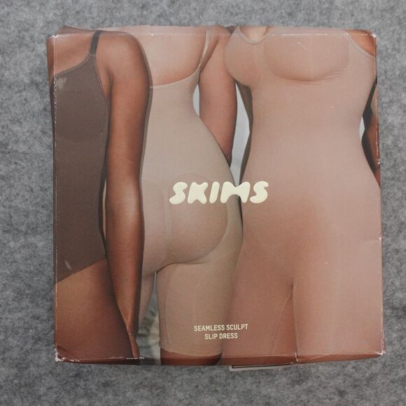 Skims Seamless Sculpt Slip Dress Mica Beige Size Large MSRP $72 - Picture 4 of 7